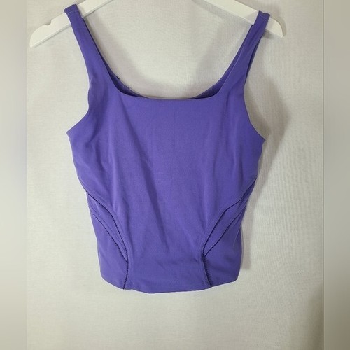 Lululemon Nulu and Mesh-Back Shelf-Bra Yoga Tank Top Charged Indigo size 8 - Picture 3 of 6