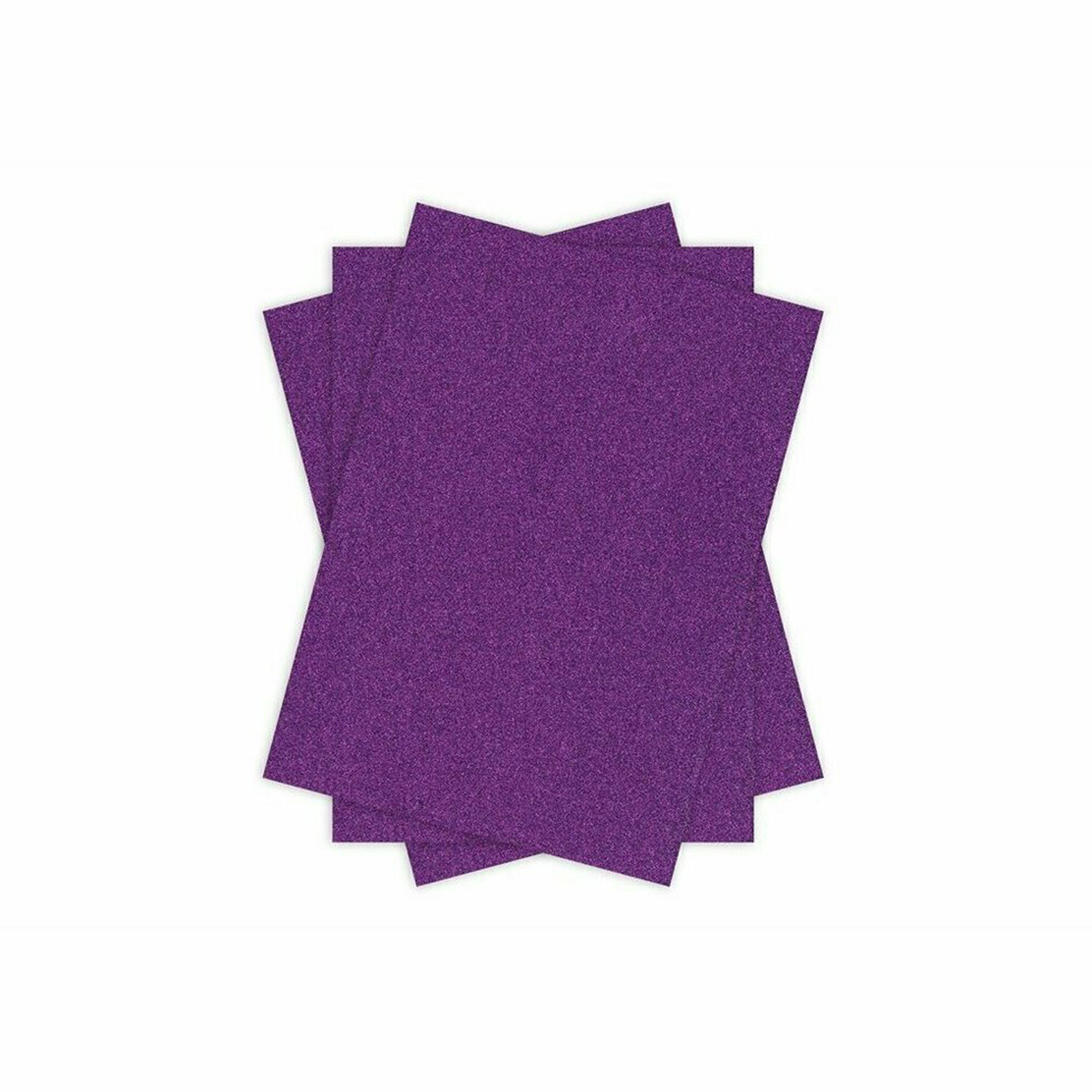 Glitter Card - Non Shed A4 - PURPLE - 3 Pack
