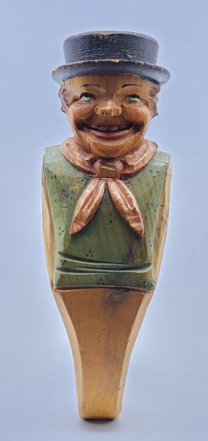 Black Forest? Anri? Swiss? Wooden Happy (Tipsy) Man Nutcracker