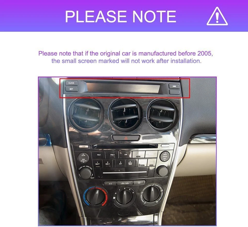 2G+64GB For Mazda 6 2003-2008 Android 15.0 Carplay Car Stereo GPS Radio GPS WIFI - Image 4 of 4