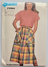 VTG 80s Simplicity Sew Pattern 7394 Misses Pullover Top & Skirt 10-12-14 UNCUT