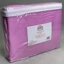 CLOUD NINE Kids Collection 4-Piece Sheet Set Full Flat Fitted Pillowcases Pink