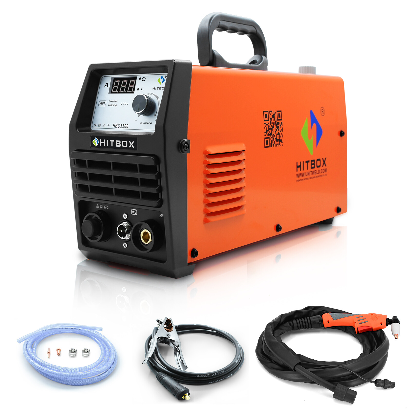 HITBOX Air Plasma Cutter 110V/220V 55A Pilot Arc Cutting Machine IGBT