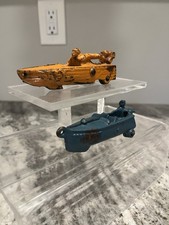 Vtg 1930  s Pair Of Hubley Cast Iron Speed Boat  Baby Boat Original Cast Iron