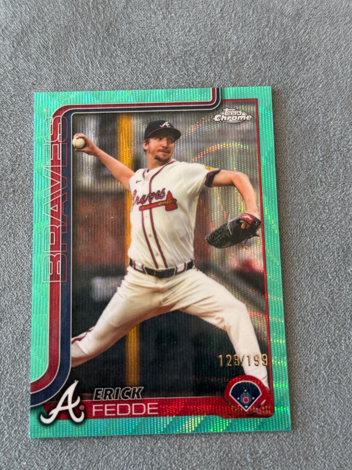 2025 Topps Chrome Update #USC89 Erick Fedde Aqua Wave Refractor #/199