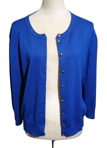 Cable & Gauge royalblaue Strickjacke Pullover 3/4 Arm Knopfleiste Gr. XL - Bild 6 von 14