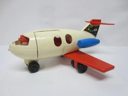 Vintage 1970's Fisher Price Little People Fun Jet Airplane w/Built in Pilot