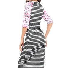 NWOT Basic Black Cross-Pattern Design 3/4 Sleeves Crew Neck A-Line Large Dress