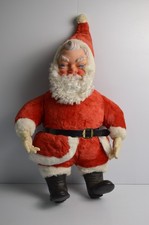 Vintage MCM Santa Claus 24" Rubber Face Stuffed Plush Christmas Deco Rushton Era