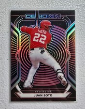 2021 Panini Chronicles Obsidian Juan Soto #37 Electric Etch Red /25