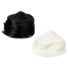2Pcs 59" x 2" Plush Faux Fur Fabric Precut Strips, Black,White