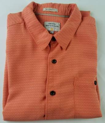 Quicksilver Shirt Adult Size L Waterman Collection Short Sleeve Men`s #6712