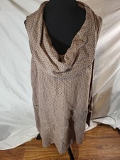 Vintage Match Point USA Women’s XL Polka Dot Linen Sleeveless Cowl Neck Dress