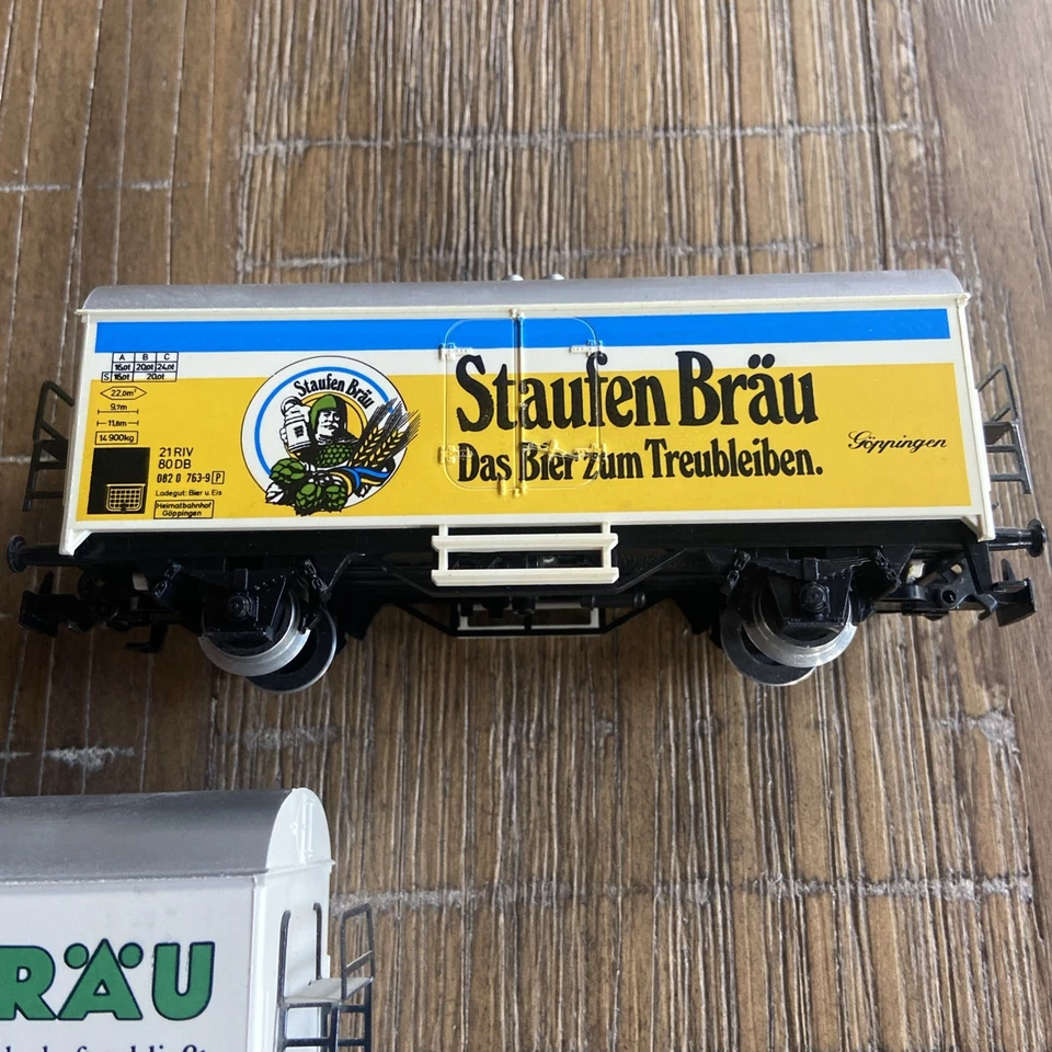 Lot Of 5 Marklin HO Refrigerated Beer Box Cars Western Germany - Nice Condition - Image 3 of 4