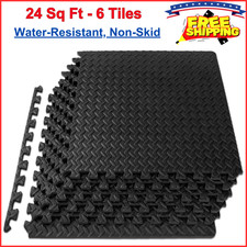 6PC Interlocking EVA Foam Puzzle Mat Gym Home Exercise Flooring Tiles 24 Sq Ft