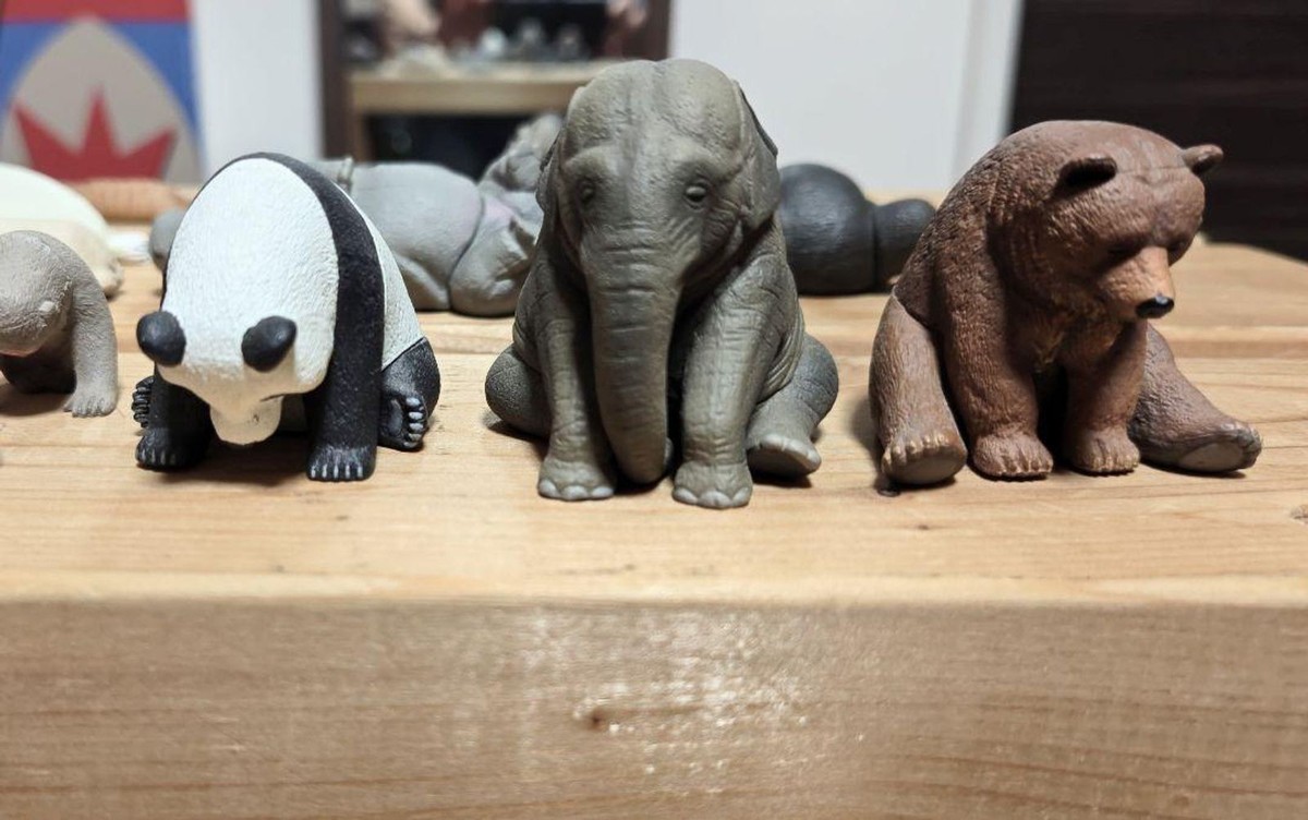 19x Animal Figures Set Panda no Ana OYASUMI Series Shakurel Planet