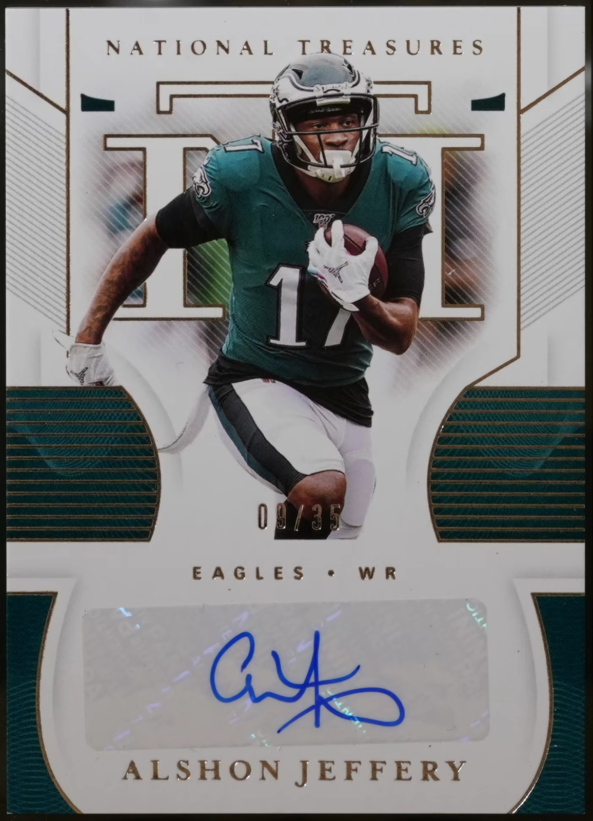 Alshon Jeffery #S-AJ Football Cards 2020 Panini National Treasures Signatures trading card — raw and PSA graded price guide