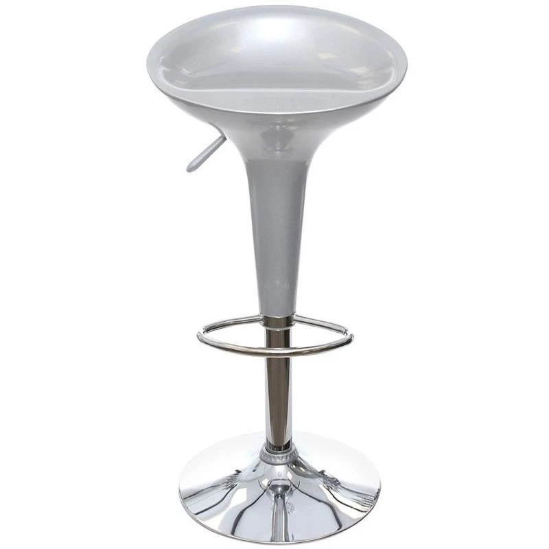 MAURY'S SGABELLO BAR CUCINA QUICK SILVER ARGENTO DESIGN MODERNO ABS E METALLO - Immagine 2 di 4