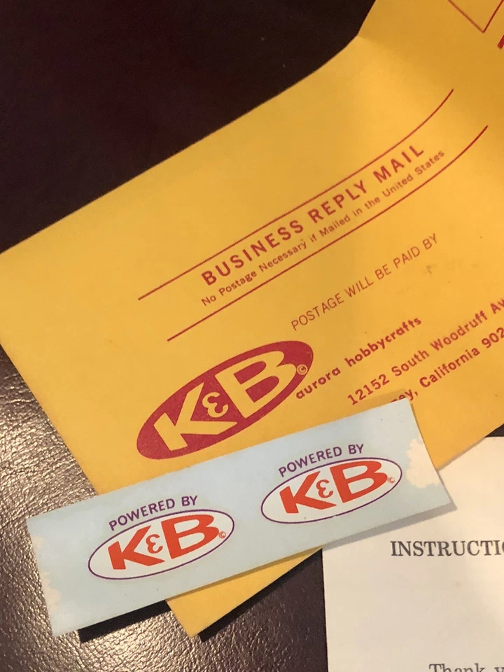 1975 Vintage K & B 35 Series 75 Control Line Model Engine Box ONLY & Parts Paper - Image 4 of 4