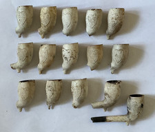 Antique 'Heart' Clay Pipe Bowls x 15