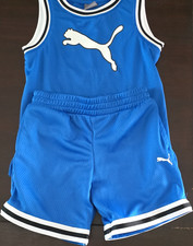 PUMA Boys Breathable Mesh Tank Top  Shorts 2-Piece Set Blue 4T