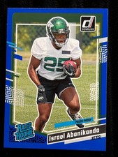 Israel Abanikanda 2023 Donruss Rated Rookie Press Proof Football Card No. 379 Je
