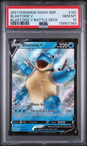 2021 POKEMON SWSH BLACK STAR PROMO BLASTOISE V BATTLE DECK BLASTOISE V PSA 10