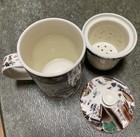 Tall Ceramic Teacup with Infuser and Lid - River, City & Market Scenery- special — photo 5