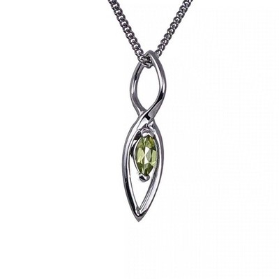 Peridot Halskette Sterlingsilber grüne Marquise natürliche Edelsteine verpackt