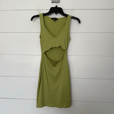 Lulus Women’s Small Green Ribbed Cutout Mini Dress