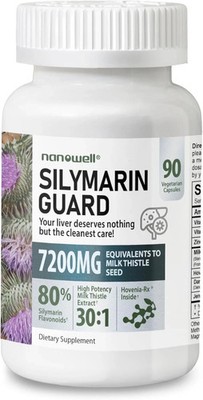 NANOWELL SILYMARIN Guard Milk Thistle 30:1 Extract, 7500 mg Strength, 90 Veg...