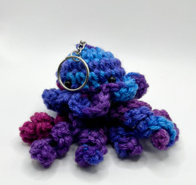 Cute Crochet Jellyfish Bag Charm Octopus Keychain Kawaii Backpack Purse Clip