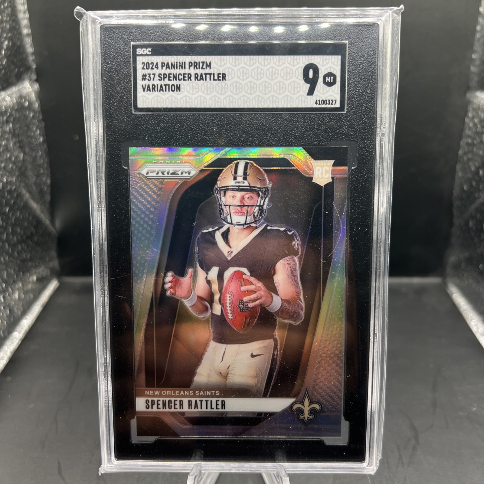 2024 Panini Prizm #37 Spencer Rattler Variation SGC 9 MT MINT RC Rookie Saints