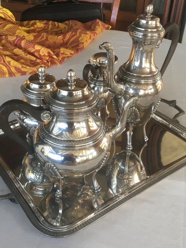 service à café et à Thé métal argenté EMPIRE BOULENGER - Photo 2/4