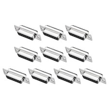 D-sub Connector DB15 Female 2 Row 15 Hole D-Sub Solder Connector 10Pcs, Black