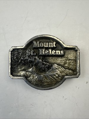 Siskiyou Buckle Co. Mount St. Helen 5/18/1980 Eruption Vintage Heavy Pewter
