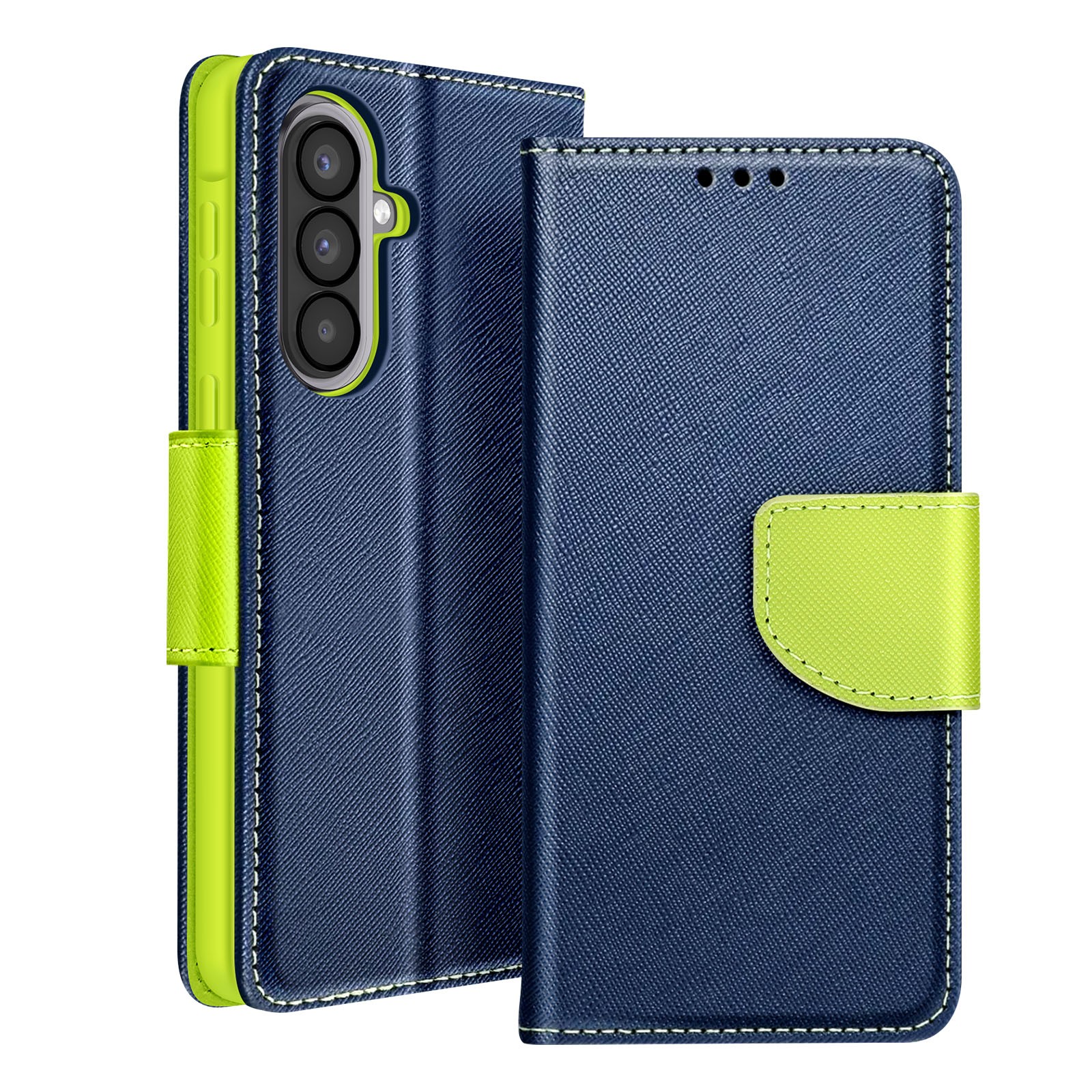 Housse portefeuille Galaxy A57 Avizar Fantaisie bleu nuit avec support clapet