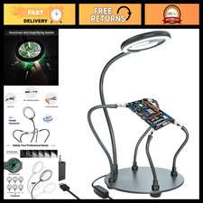 Soldering Station with 3X Magnifying Glass  Light, 4 Flexible Helping Hands Too