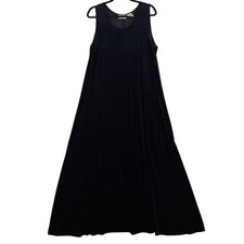 Vintage Worthington Velvet Maxi Dress Women’s Large Black Y2K 90s Grunge Slinky