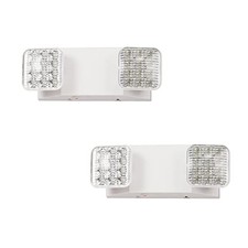 LED Emergency Lights with Battery Backup, 2 Pack, Adjustable Heads, UL Listed