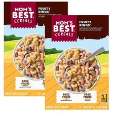 Mom's Best FRUITY RINGS Cereal No High Fructose 12.2 Oz. (2 Boxes)