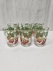 Vintage Swanky Swig Juice Glasses,  Floral Pattern, Set Of 6 , Federal Glass Co