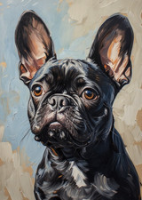 French Bulldog Oil Painting Impressionis Frenchie Art Print Dog Lover Gift 
