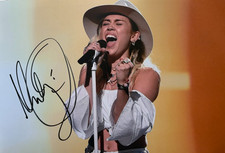 Miley Cyrus Hand Signed US Singer 12x8" Sexy Country Star Photo + Verified COA