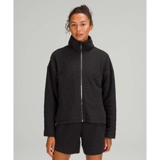 LULULEMON Rippled Full Zip Jacket Black Sz 10 148 XX17 