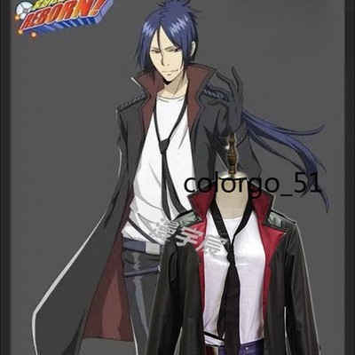 Katekyo Hitman Reborn! KHR Rokudo Mukuro Cosplay Costume Coat Leather Jacket