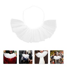 Victorian Retro Mesh Neck Ruff Clown Ruffle Collar Costume for Women