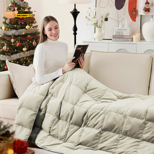 Natural Goose down Throw Blanket for Couch,Bed Comforter,Sofa Blanket Throw,Out