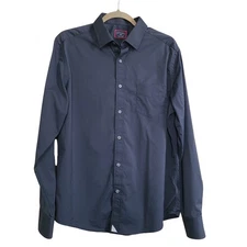 UNTUCKit Shirt Mens L Black Gironde Performance Slim Fit Button Up Long Sleeve