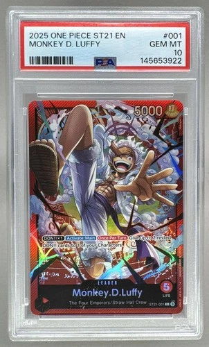 3922 Monkey D. Luffy 2025 One Piece Starter Deck #ST21-001 Leader PSA 10